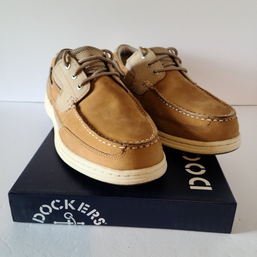 DOCKERS BEACON MENS SLIP ON SHOES TAN/TAUPE CASUAL BOAT SHOES SIZE 12 MEDIUM